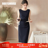 ROEYSHOUSE罗衣原创无袖职业连衣裙女夏装时尚新款优雅收腰背心裙01957 藏青色 S