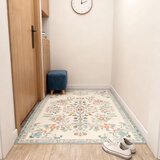 欧纶斯（Oulens）地垫脚垫卧室入户门垫浴室卫生间厕所地垫厨房客厅地毯可水洗裁剪 莫妮卡-绿 120cm*80cm 【床边毯丨平绒款】