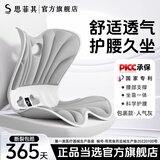 思菲其护腰坐垫靠垫护腰久坐神器人体工学椅支撑腰部坐靠背一体座椅垫 包裹款-人气灰【160斤以内】 超强支撑-舒适护腰