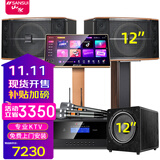 山水（SANSUI） FK-101家庭ktv音响 K歌套装 卡拉ok 大功率功放 家用卡包音箱 家庭影院 点歌机唱K设备12吋 12吋卡包箱+功放话筒+低音炮+3T