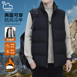 东方骆驼（EASTERN CAMEL）马甲男秋冬季背心棉服保暖加厚羽绒棉马夹外套男士 黑色 3XL 