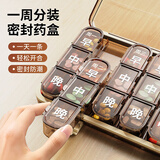 维简（Vilscijon）老人专用21分格药盒大字版早中晚便携随身分装药品收纳药盒
