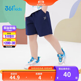361°儿童短裤夏季男女童3-12岁透气运动裤梭织五分裤 藏青 120