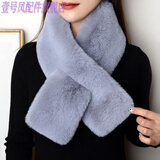 壹号凤方巾男士新款毛绒围巾 围脖男女冬保暖加厚毛领子简易交 加厚围巾中灰色