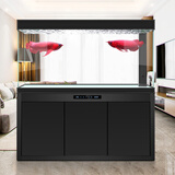 汉霸超白玻璃鱼缸 生态底滤循环系统 鱼缸客厅 家用智能懒人 水族箱 黑+黑 屏风款1.5米长x40cm宽x75cm+80cm高