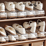 家の物语日本双层鞋子收纳架鞋架整理家用可调节抗压塑料鞋托鞋柜收纳神器 12个装【2025年新款】透明白