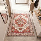 欧纶斯（Oulens）地垫脚垫卧室入户门垫浴室卫生间厕所地垫厨房客厅地毯可水洗裁剪 河畔红 120cm*80cm 【床边毯丨平绒款】