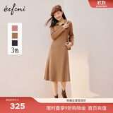 伊芙丽polo领针织连衣裙女冬装新款长袖茶歇裙 驼色 S 155/80A