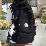 回力书包学生女新款初中生高中生大容量背包简约双肩包宽肩带书包轻便