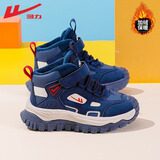 回力童鞋儿童棉鞋2025冬季新款高帮加绒加厚二棉鞋子男童保暖百搭冬鞋 加绒蓝色 -W2420 31 推荐脚长18.9内长19.9