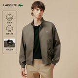 LACOSTE法国鳄鱼男装秋冬商务老钱风立领拉链夹克哈灵顿夹克外套|BH1172 ZBC/绿棕色 M /L 52