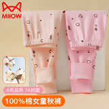 猫人儿童纯棉秋裤男童秋冬单条保暖裤女孩宝宝线裤中大童学生打底睡裤