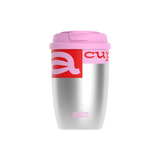 OUDON保温杯不锈钢咖啡杯 外出携带简约350ml 便携高颜值水杯随行杯 粉色 350ML