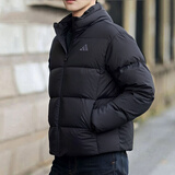 阿迪达斯 （adidas）棉服男装 25秋冬新款户外运动防风保暖时尚连帽休闲夹克加厚外套 KC2478/黑色/羽绒服 2XL
