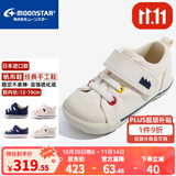 月星童鞋 日本制进口儿童帆布鞋 四季款手工制女宝宝学步鞋男童机能鞋 白色 22 (内长14cm适合脚长13.5cm)