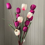 春色撩人假花仿真花客厅摆设家居室内落地花瓶套装干花插花大花束装饰摆件 单枝五头郁金香价格