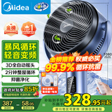 美的（Midea）【变频轻音】空气循环扇家用遥控电风扇四季净化扇轻音落地扇99%抑菌桌面小风扇大风力风扇GDG24ZR