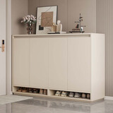 立太实木鞋柜门口入户柜收纳柜一体靠墙玄关柜家用门口楼道柜子储物柜 高端实木款：140x32x96【实木生态板】约放33-35双