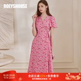 ROEYSHOUSE罗衣法式浪漫花色收腰连衣裙夏装女新款V领中长碎花裙子08572 花色 L