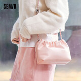 森马（Semir）斜挎包温柔软糯单肩包云吞包可爱纯色女包生日礼物105324153024