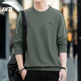 安踏卫衣男套头衫2025秋冬季加绒运动休闲装宽松长袖t恤男士上衣外套 7708-2暗宸绿【常规款】 L (175) 适合120-140斤