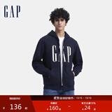 盖璞男女装秋季印花字母logo抓绒连帽卫衣休闲外套660128