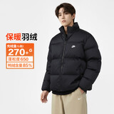 耐克NIKE男冬季短款立领羽绒服 运动防寒外套FZ5029-010黑XL