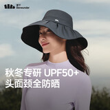 蕉下（beneunder）遮阳帽子冬季防晒帽女大帽檐渔夫帽子男登山帽太阳帽防风防晒 灰