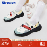 斐乐（FILA）FUSION斐乐玛丽珍凉鞋女鞋新款凉拖魔术贴海螺沙滩鞋 雪白/港灰绿-SH 37.5