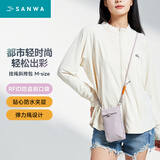 山业（SANWA）手机包女RFID防盗刷单肩斜挎迷你小包护照便携户外跑步骑行运 樱吹粉【适用苹果华为小米 双机收纳】
