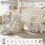 芭蕾鹿滑滑梯儿童室内家用宝宝滑梯秋千二合一家庭多功能游乐场小型乐园 城堡滑梯组合【奶酪白】+过道+平台+秋千+画板