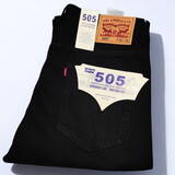 李维斯Levi's男牛仔裤 经典505 长裤 浅蓝色 直筒宽松无弹力 YKK-505 -纯黑色【四季款】 29