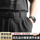 贞嘻军训腰带男款皮带帆布裤带自动扣男学生青少年潮流牛仔裤束腰带 平滑扣休闲腰带【黑色】