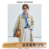 VEGA CHANG风衣女款2025新款春秋英伦风中长款宽松外套 卡其色 M