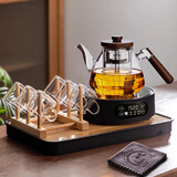 忆壶茶（YIHUTEA）茶壶玻璃泡茶壶侧把过滤煮茶壶加厚耐热电陶炉烧水壶养生煮茶器 【透明11件套】1.2L壶+数显炉