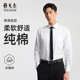 雅戈尔【免烫】长袖衬衫男DP免烫衬衫棉质面料抗皱易打理新品新款 白色GLDP110043BJA 41
