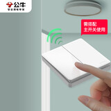 公牛（BULL）开关面板无线遥控开关二位开关随意贴智能开关Q214白色随意贴