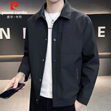 皮尔卡丹（pierre cardin）夹克男春秋冬季韩版外套男士中青年翻领休闲上衣服男装 黑色 2XL