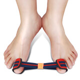 远足拇指外翻脚趾矫正器姆外翻拉伸带儿童大脚骨突出拇指康复带训练带 红色 均码