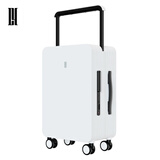 狼域高颜值中置平衡宽拉杆箱女PC静音万向轮行李箱男士商务旅行登机箱 白无瑕 20英寸