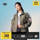 adidas情侣款复古风梭织立领夹克外套男女秋季阿迪达斯官方三叶草 岩层橄榄绿 3XL