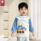 亨凯利宝宝罩衣围嘴儿童吃饭围兜秋冬季反穿衣婴儿防水防脏外穿衣挖掘机