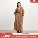 伊芙丽（eifini）蒋欣代言【高智大衣】白月光气质羊毛收腰白色双面羊绒大衣女冬 自然驼（19.6羊绒） M 160/84A110-120斤