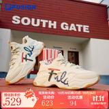 FILA FUSION官方潮牌斐乐女鞋BUBBLE泡泡鞋时尚百搭休闲运动鞋女 米色-AG经典款 厚底增高 38.5