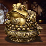 吉善堂开业礼品全铜金蟾蜍招财摆件工艺品三足金蝉店铺公司家居装饰品 大号聚宝盆