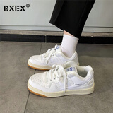 RXEX潮牌鞋子男春秋季百搭小白鞋学生男女情侣滑板鞋街头休闲运动男鞋 白色 42 (260mm)