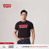 Levi's李维斯情侣美式宽松印花时尚简约舒适潮流纯棉圆领短袖T恤 黑色 002A0-0001 M
