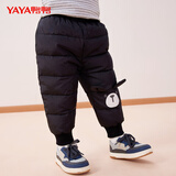 鸭鸭（YAYA）25新款儿童冬季外穿羽绒裤加厚可爱男童女童保暖裤 黑色 120