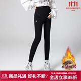 婧麒（JOYNCLEON）孕妇裤鲨鱼裤打底裤孕妇装春秋冬季加绒加厚托腹裤子孕妈装瑜伽裤 黑色【冬款】Jyk105372 XL