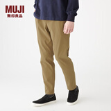 无印良品 MUJI 男式 弹力起毛凸纹 轻便裤 M9AE419 深米色 L